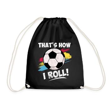 Fußball Lustige Sprüche Fußballspieler Geschenk - Turnbeutel - Schwarz - Vorne