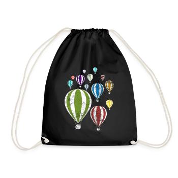 Ballons colorés Ballons à air chaud cadeau - Sac de sport léger - noir - Devant