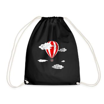 Montgolfière Ballon Nuages Cadeau - Sac de sport léger - noir - Devant