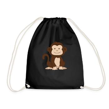 Singe Singe Doux Doux Enfants Motif Animal - Sac de sport léger - noir - Devant