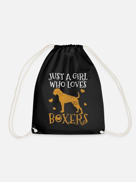 Boxer Dog Boxer Dog - Drawstring Bag - black