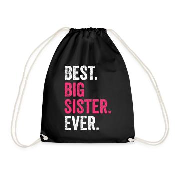 Big sister - Drawstring Bag - black - Front