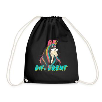 Be Different Cool licorne Arc-en-ciel - Sac de sport léger - noir - Devant