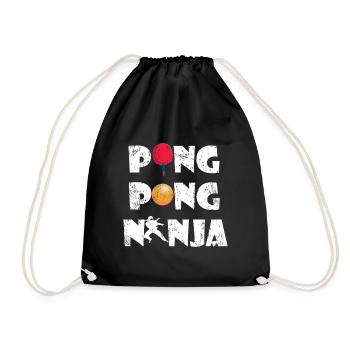 Ping Pong - Turnbeutel - Schwarz - Vorne