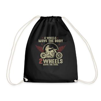 Funny Biker Motorcyclist Motorcycle Gift - Drawstring Bag - black - Front