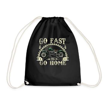 Funny Biker Motorcyclist Motorcycle Gift - Drawstring Bag - black - Front