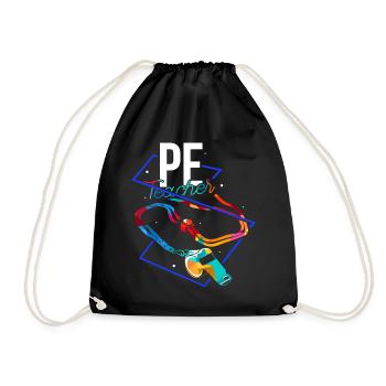 physical education teacher - Drawstring Bag - black - Front