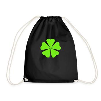 Symbol Cloverleaf Symbols Lucky Mushroom - Drawstring Bag - black - Front