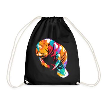 Manatee Dugong - Drawstring Bag - black - Front