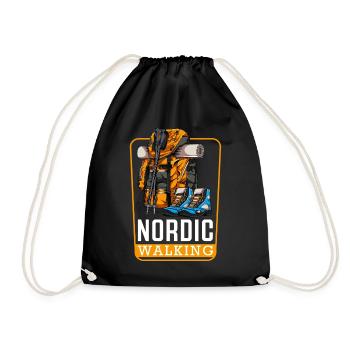 Cadeau sympa pour la marche nordique - Sac de sport léger - noir - Devant