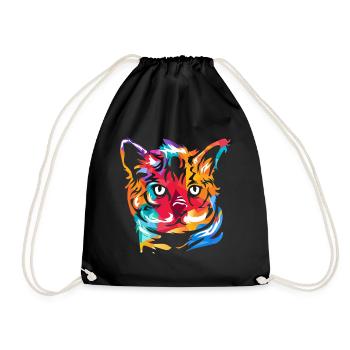 Bengal cat gift - Drawstring Bag - black - Front