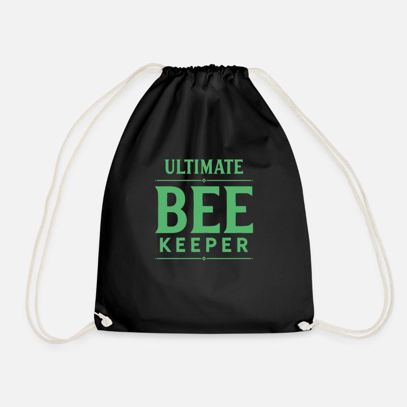 Bees - Drawstring Bag - black