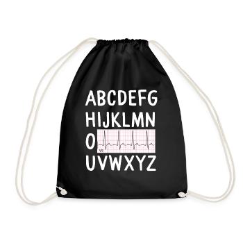 Lustiges EKG Krankenschwester ECG T-Shirt, das Geschenk pflegt - Turnbeutel - Schwarz - Vorne