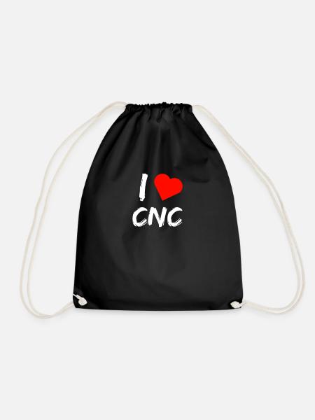 I love CNC cutters - Drawstring Bag - black