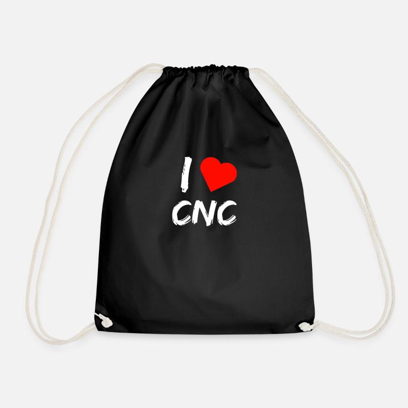 I love CNC cutters - Drawstring Bag - black