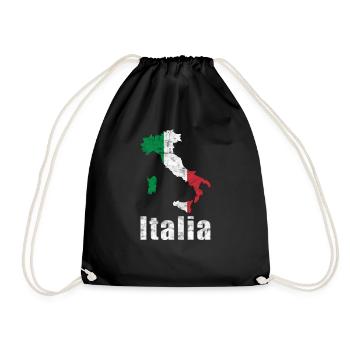 Italien Karte Flagge Italia Vintage - Turnbeutel - Schwarz - Vorne