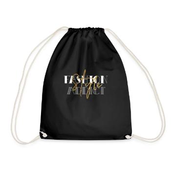 Fashion Style Addict Design - Drawstring Bag - black - Front
