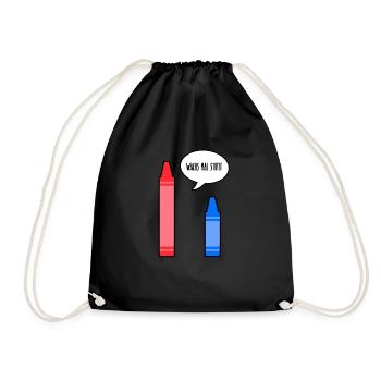 Wachsmalstift FLACHWITZ Wachs mal Stift - Turnbeutel - Schwarz - Vorne