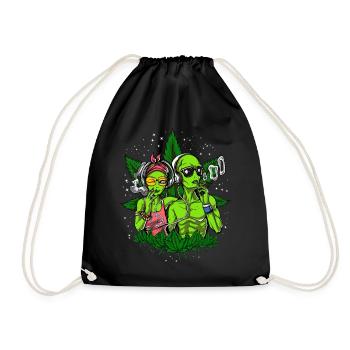 Alien Hippie Fume De La Cannabis Psychédélique UFO - Sac de sport léger - noir - Devant