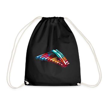 pan flute - Drawstring Bag - black - Front