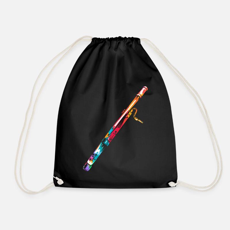 Bassoon gift - Drawstring Bag - black