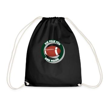 Football - Die Pille für den Mann Geschenkidee - Turnbeutel - Schwarz - Vorne