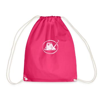 Vibrating plate Vibrating machine Construction site Gift idea - Drawstring Bag - fuchsia - Front