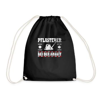 Lustiger Spruch Pflaster Pflasterer Geschenk - Turnbeutel - Schwarz - Vorne