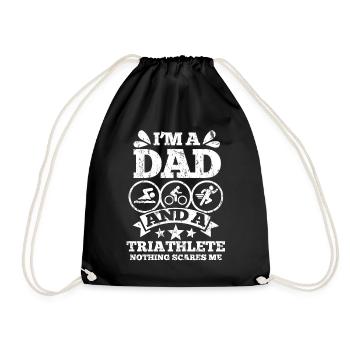 Triathlon Papa Vater - Turnbeutel - Schwarz - Vorne