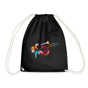 trombone - Drawstring Bag - black - Front