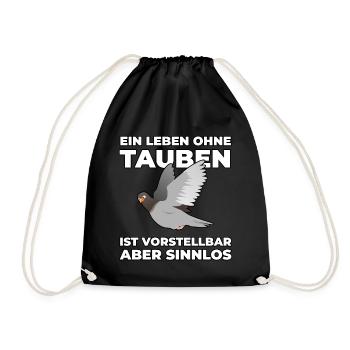 Pigeon saying funny gift - Drawstring Bag - black - Front