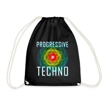 Progressives Techno Club Party Rave Musik - Turnbeutel - Schwarz - Vorne