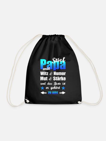 Geschenk für den besten Stiefpapa Stiefvater - Turnbeutel - Schwarz