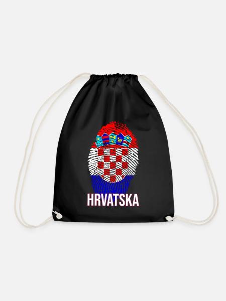 HRVATSKA Design mit kroatischer Flagge - Turnbeutel - Schwarz