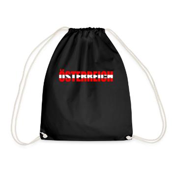 Österreich Flaggenkunst - Turnbeutel - Schwarz - Vorne