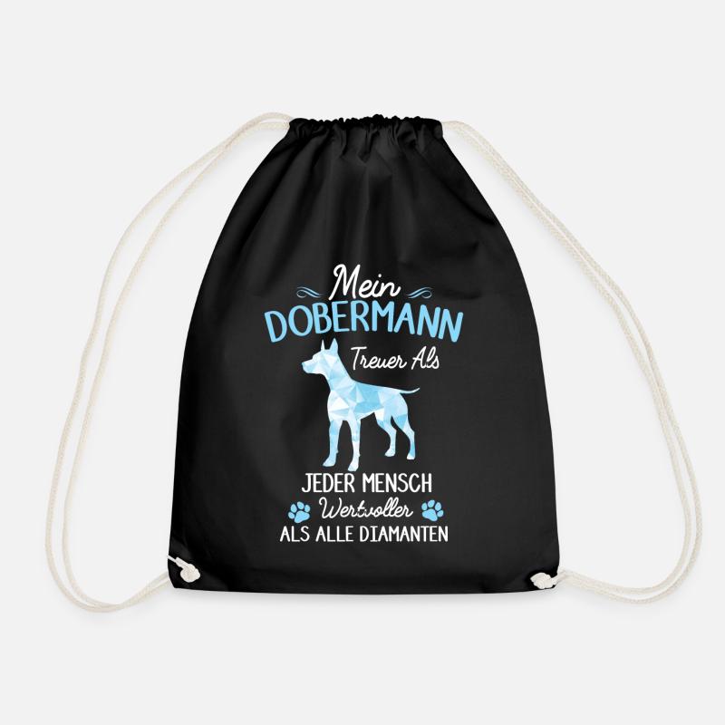 Lustiges Dobermann Hund Spruch Damen Herren - Turnbeutel - Schwarz
