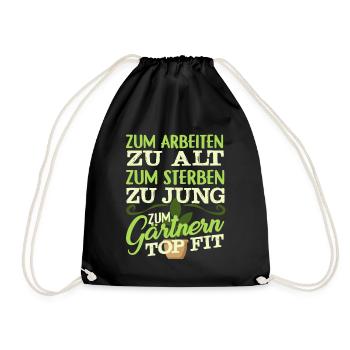 Gärtner Spruch Garten Blumen - Turnbeutel - Schwarz - Vorne