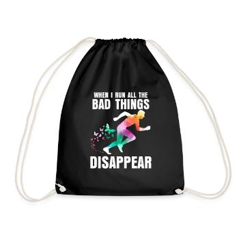 Running sports - Drawstring Bag - black - Front