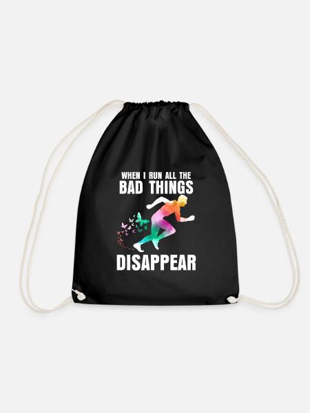 Running sports - Drawstring Bag - black