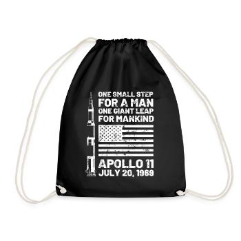 Mond Mondlandung 1969 Apollo 11 - Turnbeutel - Schwarz - Vorne