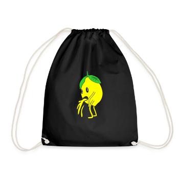 Zitrone Zitronenmotiv Citron Limonette Limone - Turnbeutel - Schwarz - Vorne