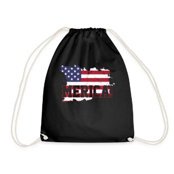 America USA - Drawstring Bag - black - Front