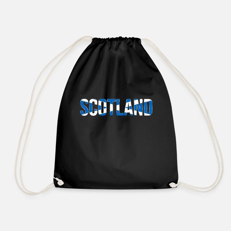 Schottland Schriftzug Flagge - Turnbeutel - Schwarz