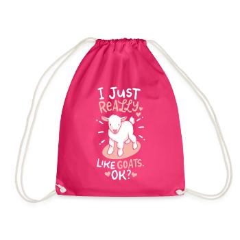 goat - Drawstring Bag - fuchsia - Front