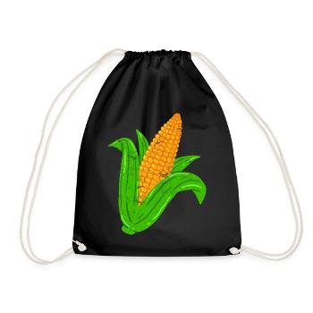 Vintage corn - Drawstring Bag - black - Front