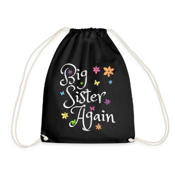 Annonce de bébé grande soeur - Sac de sport léger - noir - Devant