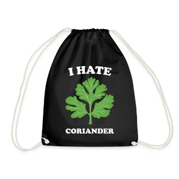 Coriander Gift Idea - I hate Coriander - Drawstring Bag - black - Front