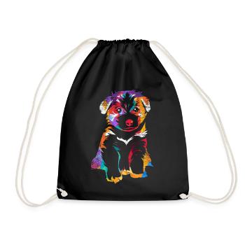 Border collie - Drawstring Bag - black - Front
