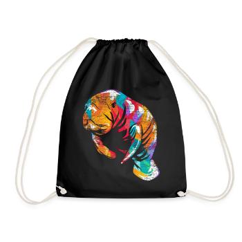 Manatee Dugong - Drawstring Bag - black - Front