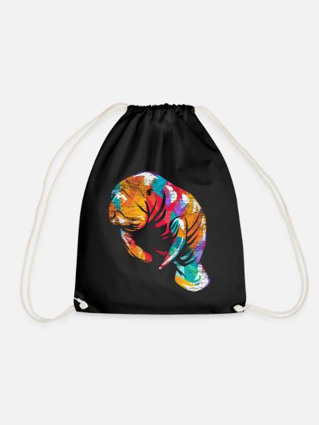 Manatee Dugong - Drawstring Bag - black